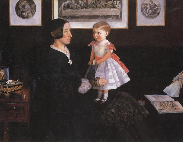 Sir John Everett Millais Mrs James Wyatt Jnr and her Daughter China oil painting art